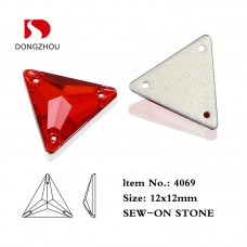 DZ 4069 12*12MM triangle shape crystal AB sew on stone